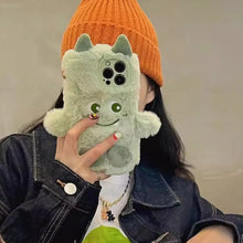  Cute Cartoon Plush Monster Smartphone Case, Shockproof Decorative Cellphone Protector Cover, Phone Protective Cover Compatible with Iphone 11 12 13 14 15 plus Pro Max Devices, Phone Cases, Phone Protection Accessories