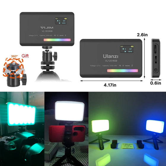 Ulanzi VL120 RGB LED Video Light Camera