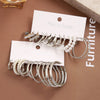 12pcs Of Suit Silver Alloy Earrings