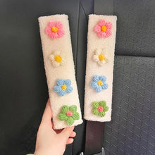  Car Seat Belt Cover, Cute Flower Pattern Car Seat Belt Shoulder Protector for Gift, Car Accessories for Interior Decoration, Cute Gift for Women, Spring Fashion