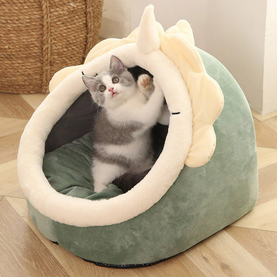 Deep Sleep Cat Bed Cartoon Pet Bed Foldable Removable Washable Pet Sleeping Bed for Small Dog Mat Bag Cave Cats Bed