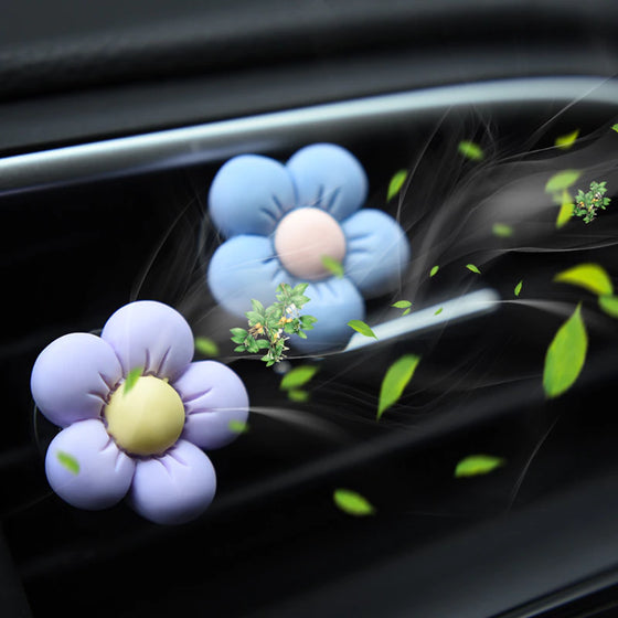 Cute Flower Aromatherapy Car Air Outlet Decoration Perfume Clip Air Freshener Colorful Flora Decor Auto Accessories