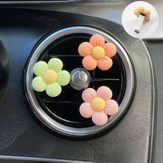 Cute Flower Aromatherapy Car Air Outlet Decoration Perfume Clip Air Freshener Colorful Flora Decor Auto Accessories