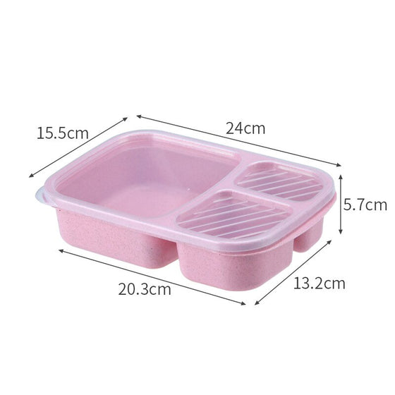 Microwave Lunch Box Wheat Straw Dinnerware Food Storage Container Children Kids School Office Portable Bento Box Lunch Bag