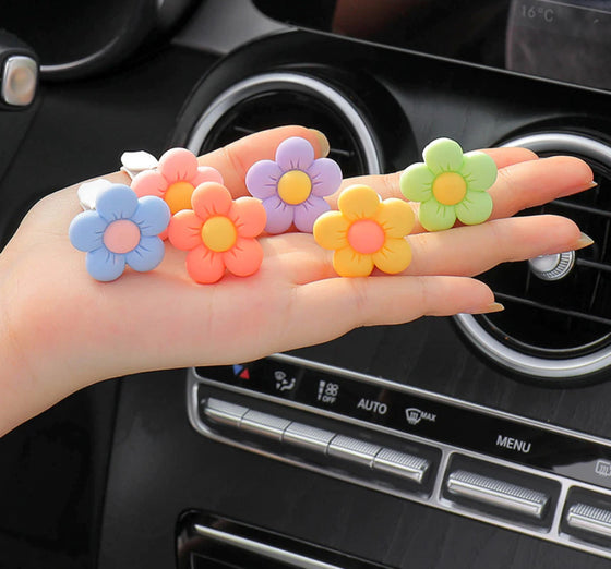 Cute Flower Aromatherapy Car Air Outlet Decoration Perfume Clip Air Freshener Colorful Flora Decor Auto Accessories