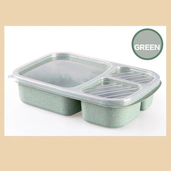 Microwave Lunch Box Wheat Straw Dinnerware Food Storage Container Children Kids School Office Portable Bento Box Lunch Bag