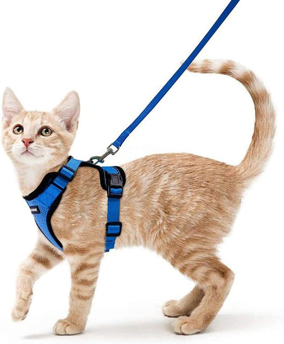 ATUBAN Cat Harness and Leash for Walking,Escape Proof Soft Adjustable Vest Harnesses for Cat,Breathable Reflective Strips Jacket