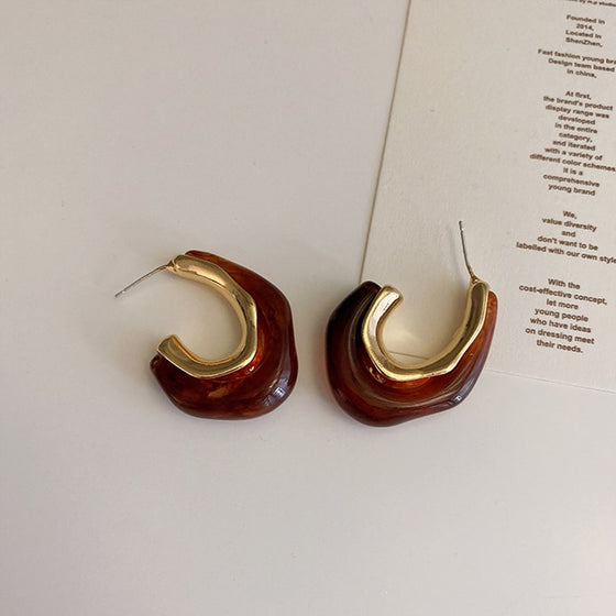 Transparent Resin Hoop Earrings