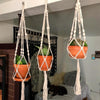 Macrame Handmade Plant Hanger Baskets Flower Pots Holder Balcony Hanging Decoration Knotted Lifting Rope Home Garden Supplies