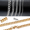 Vnox Cuban Chain Necklace for Men Women, Basic Punk Stainless Steel Curb Link Chain Chokers,Vintage Gold Tone Solid Metal Collar