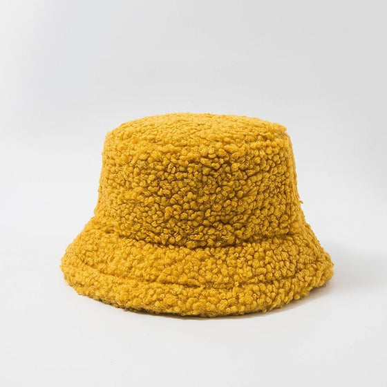 Lamb Wool Faux Bucket Hat