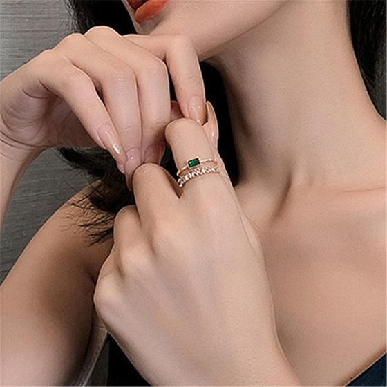 Emerald double ring