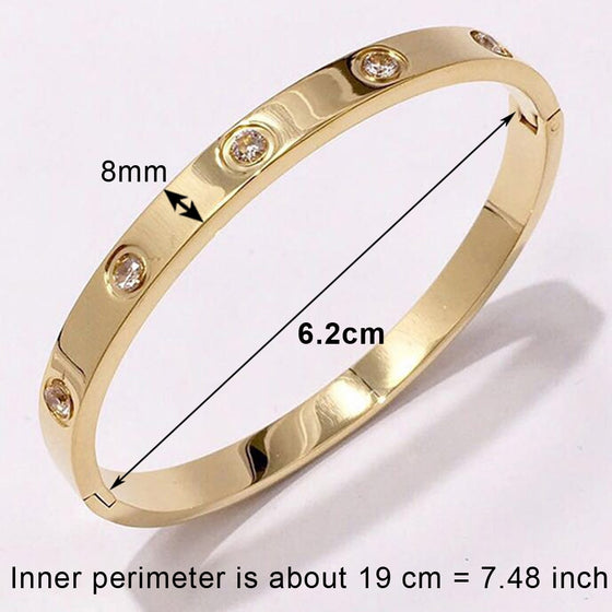 Titanium/Stainless Steel Bangle Bracelet