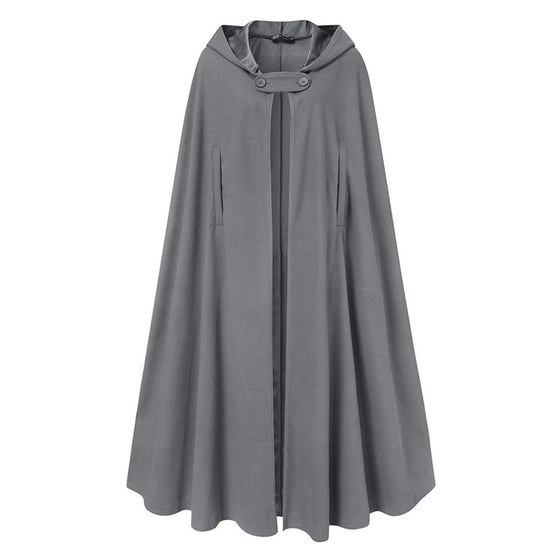 ZANZEA Women Poncho Winter Hooded Open Front Cloak Loose Solid Long Coat Hoodies Cosplay Outwear Christmas Casual Cape