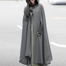  ZANZEA Women Poncho Winter Hooded Open Front Cloak Loose Solid Long Coat Hoodies Cosplay Outwear Christmas Casual Cape