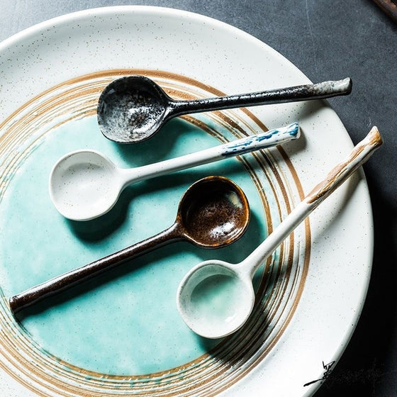 Japanese Ceramic Soup/Eating Spoon