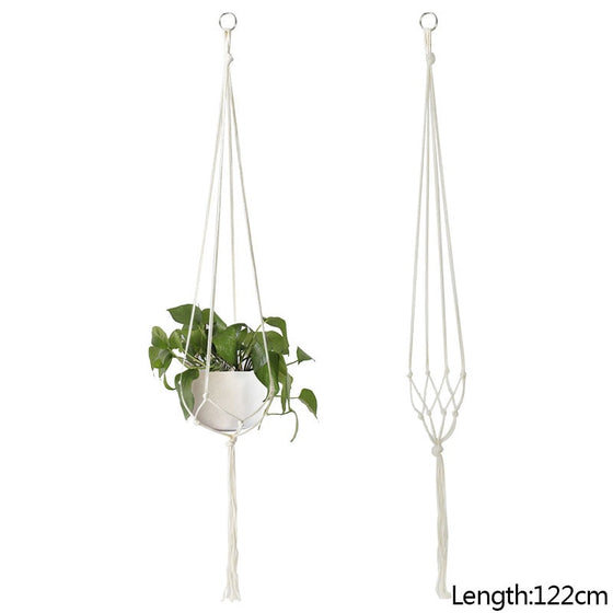 Macrame Handmade Plant Hanger Baskets Flower Pots Holder Balcony Hanging Decoration Knotted Lifting Rope Home Garden Supplies