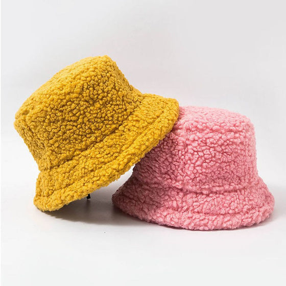 Lamb Wool Faux Bucket Hat