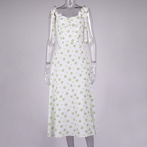 Prava | Cottage-core Floral A-Line Dress