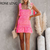 Women Tiered Ruffle Ruched Cami Dress Casual Dress  Elegant Fashion Chic Dress