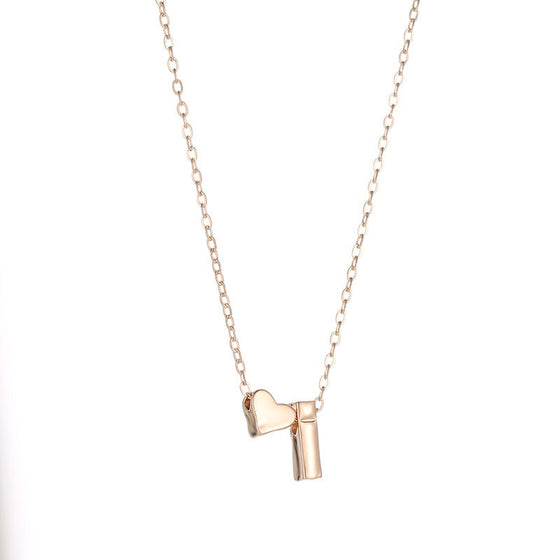 Dainty Initial Necklace with a Heart