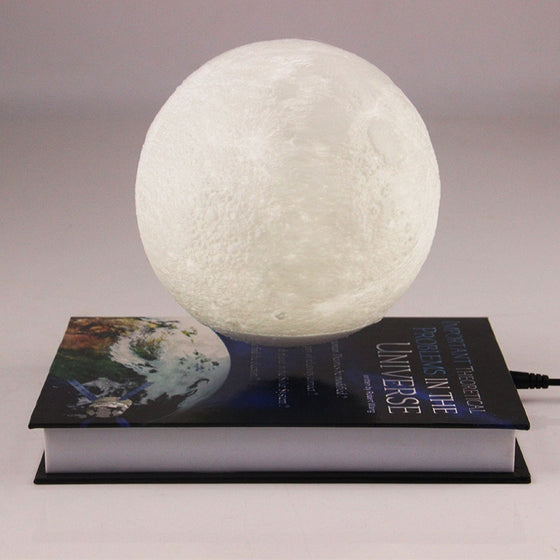 Creative 3D Magnetic Levitation Moon Lamp LED Night Light 14cm Rotating