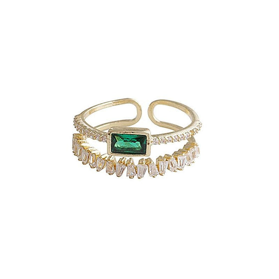 Emerald double ring