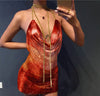 Sexy Backless y2k Metal Party Summer Dress Women Beach Night club Mini slip dress Glitter Sequin ladies Dresses 2022 Vestidos HL