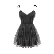  Gothic Sexy Dress V Collar Vintage Y2k Spaghetti Strap Mesh Patchwork Mini Dresses 2022 Summer High Waist Dress For Women
