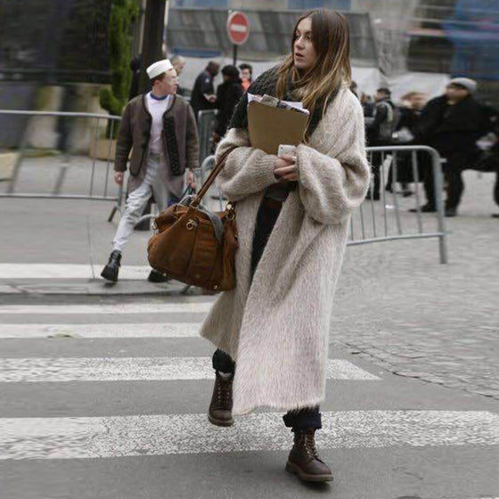 European Luxury Long Faux Mink Fur Cardigans  New 2022 X-long Hot fall  Winter Women's Sweaters Oversize Coats wholesale  Pull