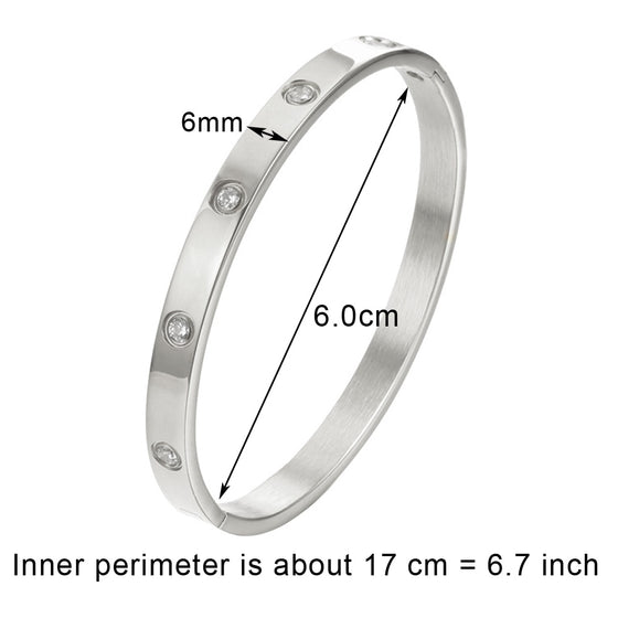 Titanium/Stainless Steel Bangle Bracelet