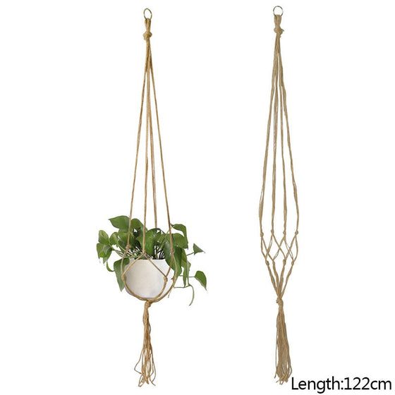 Macrame Handmade Plant Hanger Baskets Flower Pots Holder Balcony Hanging Decoration Knotted Lifting Rope Home Garden Supplies