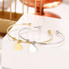 Stainless Steel Open Bracelet Gold Coloured Heart