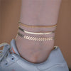 LETAPI 3pcs/set Gold Color Simple Chain Anklets For Women Beach Foot Jewelry Leg Chain Ankle Bracelets Women Accessories