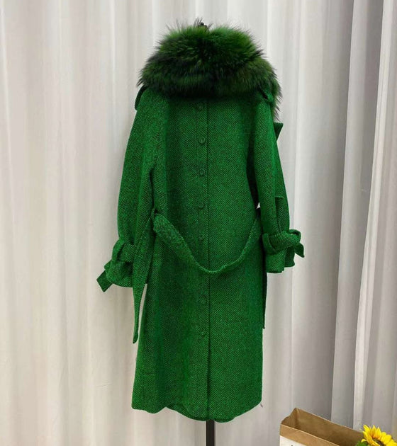 Women's Winter Green Fur Coat