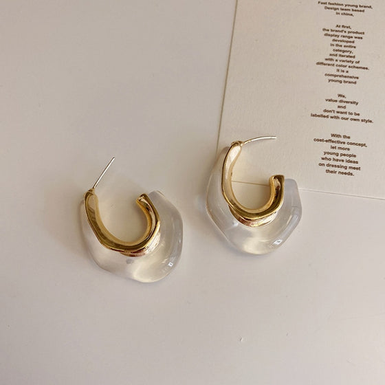 Transparent Resin Hoop Earrings