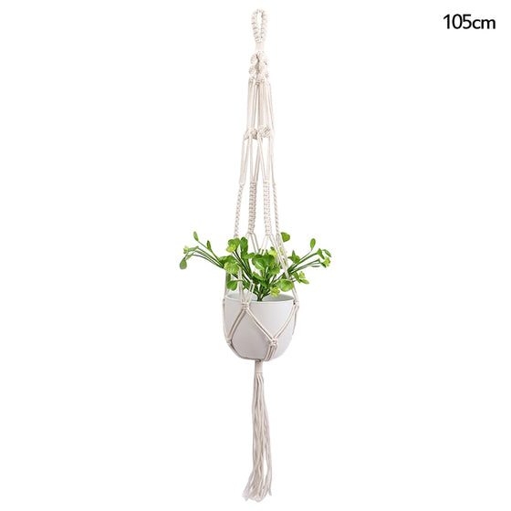 Macrame Handmade Plant Hanger Baskets Flower Pots Holder Balcony Hanging Decoration Knotted Lifting Rope Home Garden Supplies