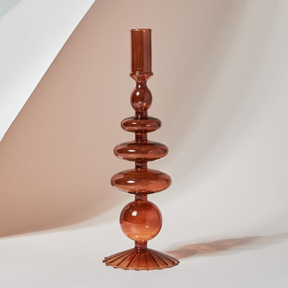 Retro Glass Candlesticks