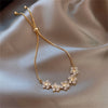 Elegant Inlaid Rhinestone Korean Bracelets Gold Colour Flower Charm Bracelet