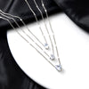 Crystal Zircon Heart Star Charm Layered Pendant Necklace Set for Women Charms Fashion