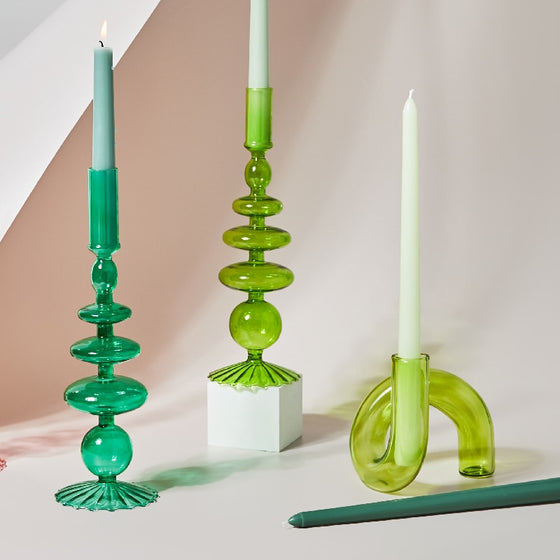 Retro Glass Candlesticks