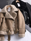 Ailegogo Winter Women Thick Warm Suede Lamb Jacket