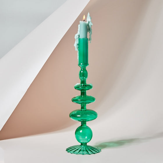 Retro Glass Candlesticks