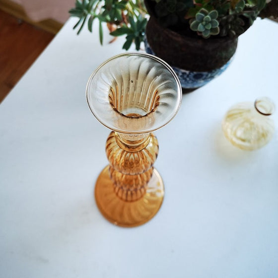 Retro European Glass Candle Holder