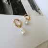 Pearl Drop Earrings (Gold & White)