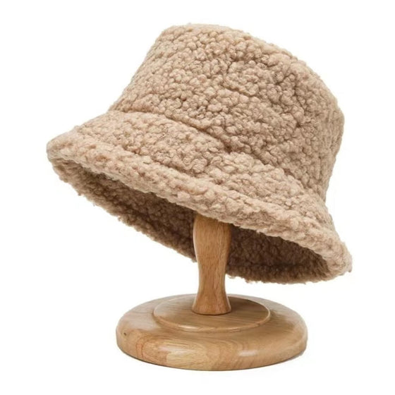 Lamb Wool Faux Bucket Hat