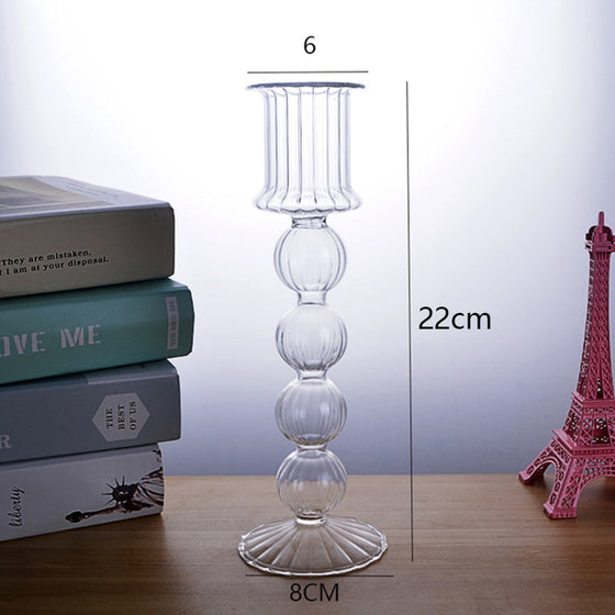 Retro European Glass Candle Holder