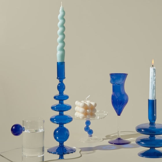 Retro Glass Candlesticks