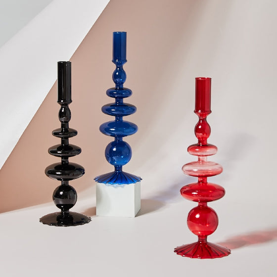 Retro Glass Candlesticks