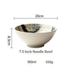 Japanese style 7.5 inch large bowl ramen bowl ceramic soup bowl retro tableware hat bowl trumpet bowl ceramic